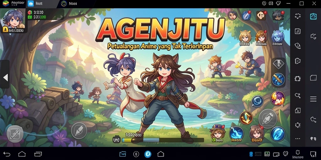 Screenshot gameplay AGENJITU yang menampilkan petualangan karakter Anime.