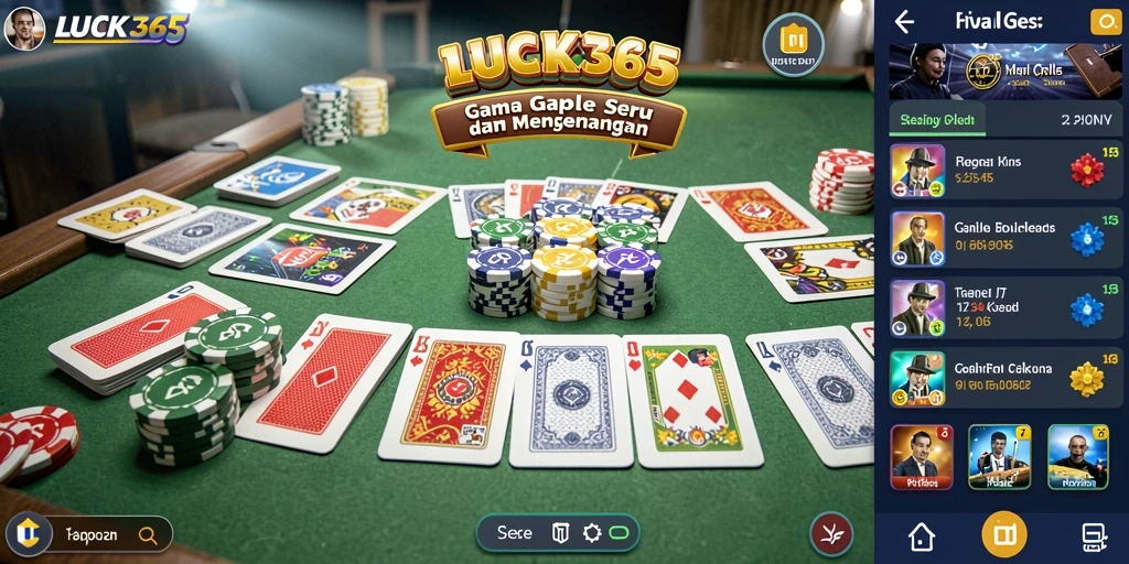 Gameplay seru Gaple di LUCK365 dengan interaksi pemain.