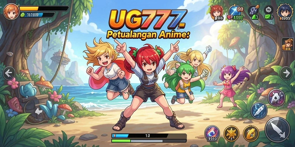 Tampilan epik dari gameplay UG777 yang penuh karakter anime.